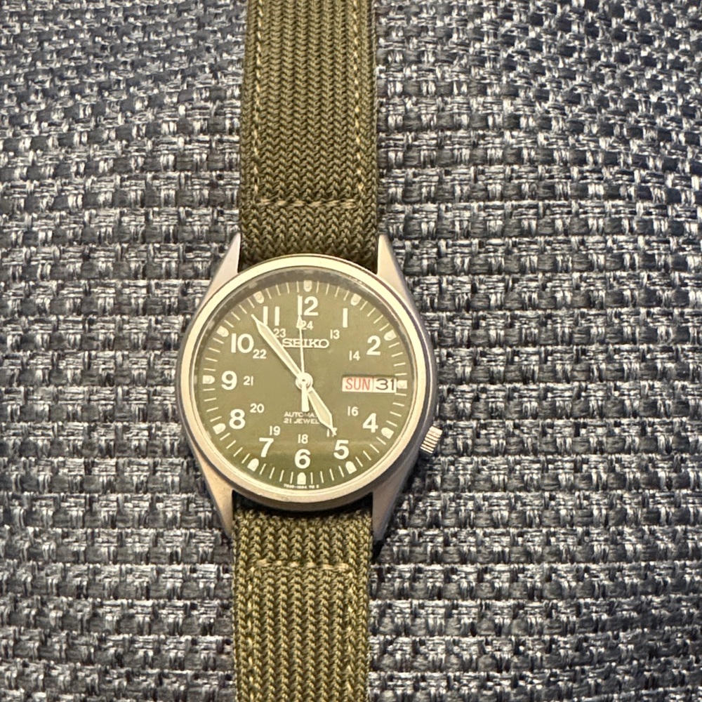 Seiko 7S26 Automatic Military Green Watch